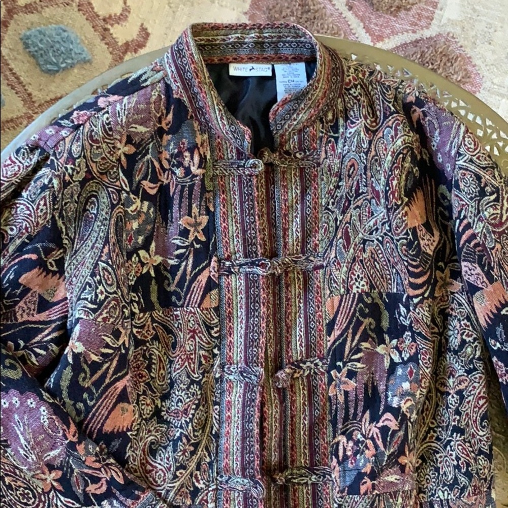 Vintage White Stag Tapestry Jacket Small